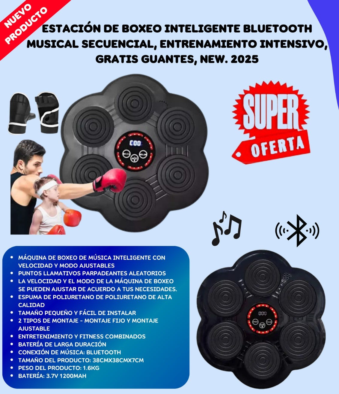 🥊 Máquina de Boxeo Musical – Ejercítate Jugando al Ritmo de la Música 🎶
